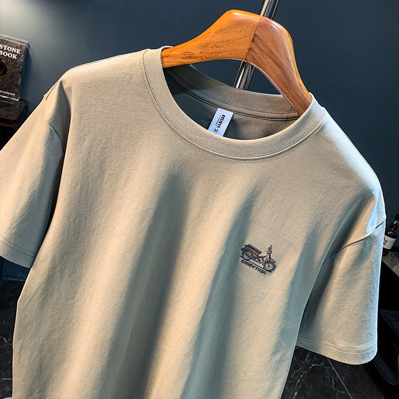 Herren T-Shirt mit Stickerei – Sommer Basic mit schlichtem Design & lockerem Schnitt