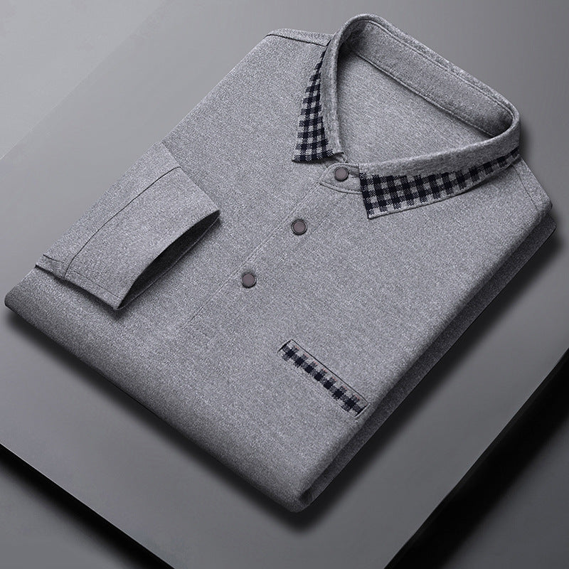 Longshirt für Herren – Casual Dad Look in Unifarben