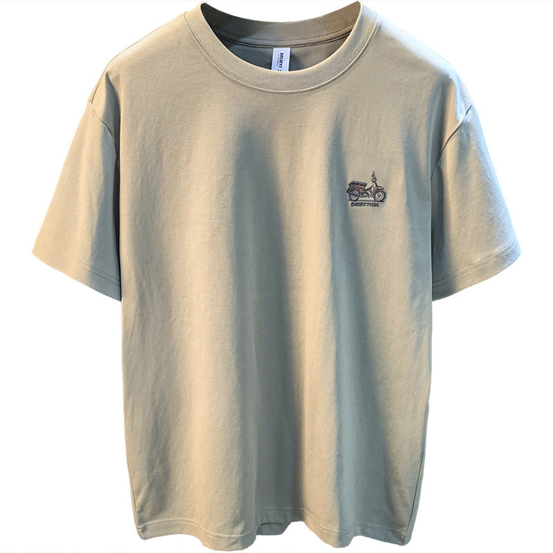 Herren T-Shirt mit Stickerei – Sommer Basic mit schlichtem Design & lockerem Schnitt