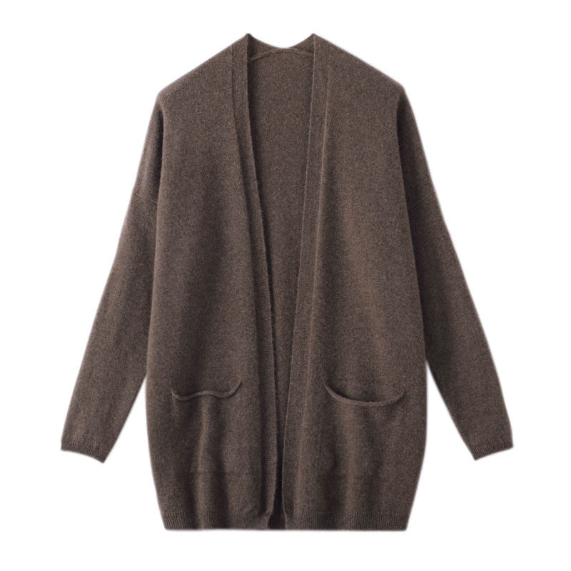 Strick-Cardigan Damen Langer Mantel im Strickdesign für Herbst & Winter
