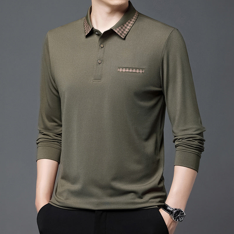 Longshirt für Herren – Casual Dad Look in Unifarben
