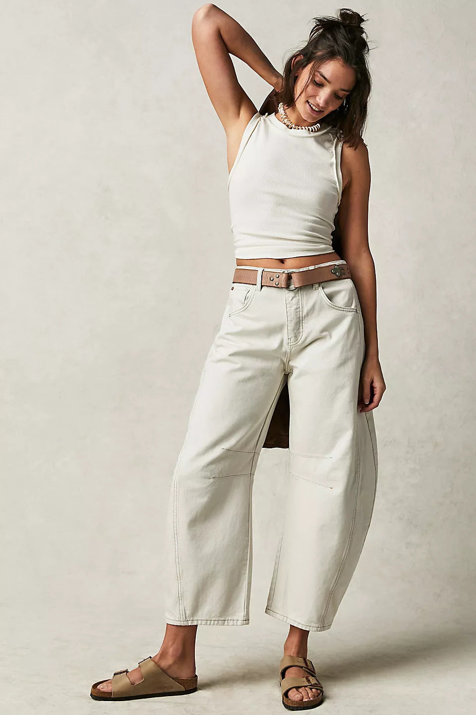 Damen Barrel Jeans – Weites Bein & Mid Waist – Bequem & Trendy im Baggy Fit