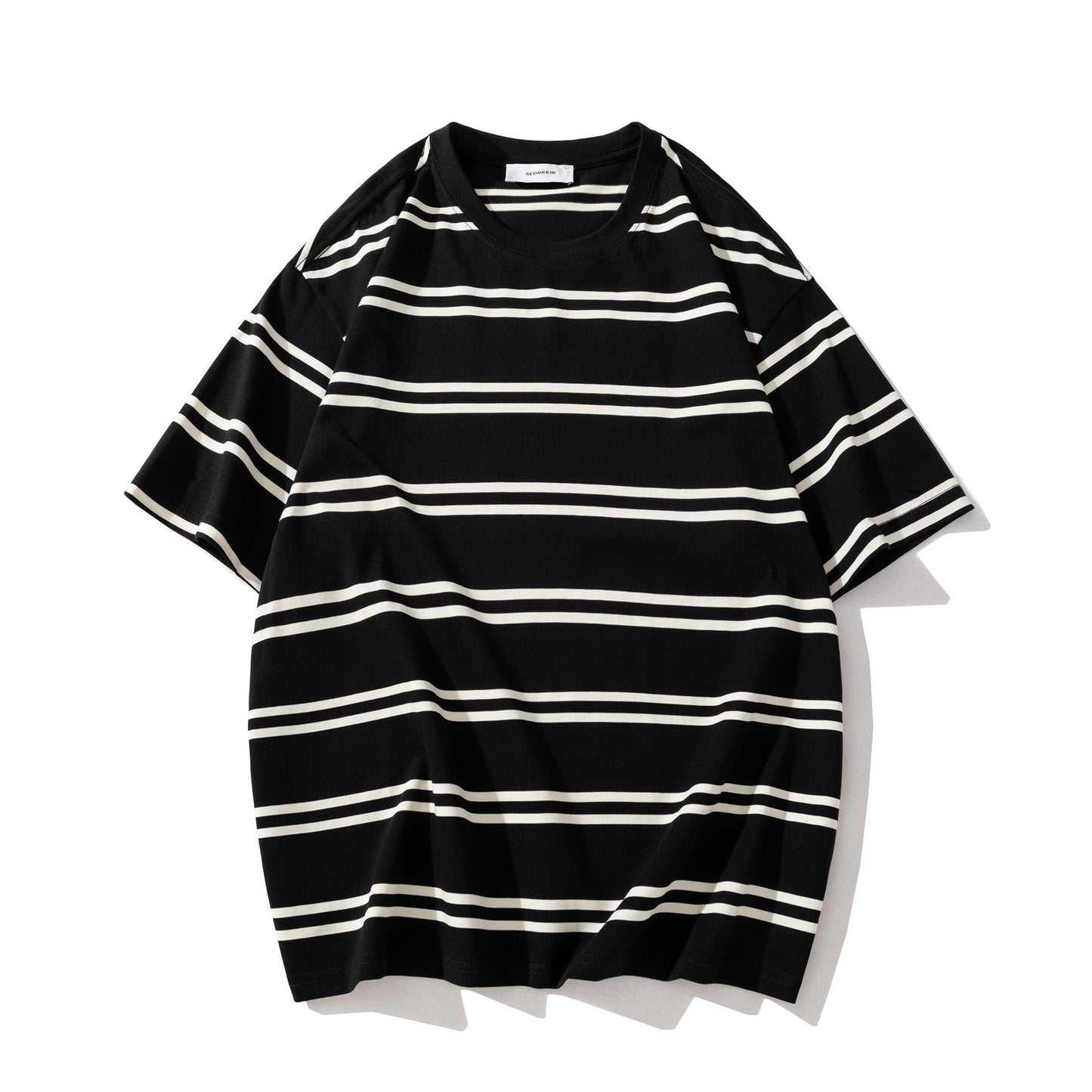 Vintage Streifen T-Shirt für Herren – Lockerer Schnitt, Rundhals, Sommer Basic in Retro-Design