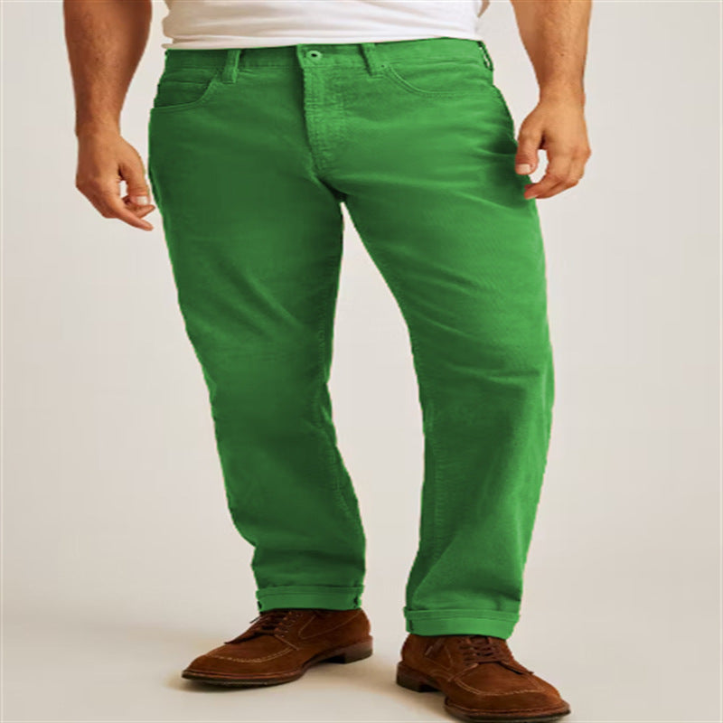 Herren Cordhosen – Gerade geschnittene Cordhose in Uni-Farben, lässig & bequem