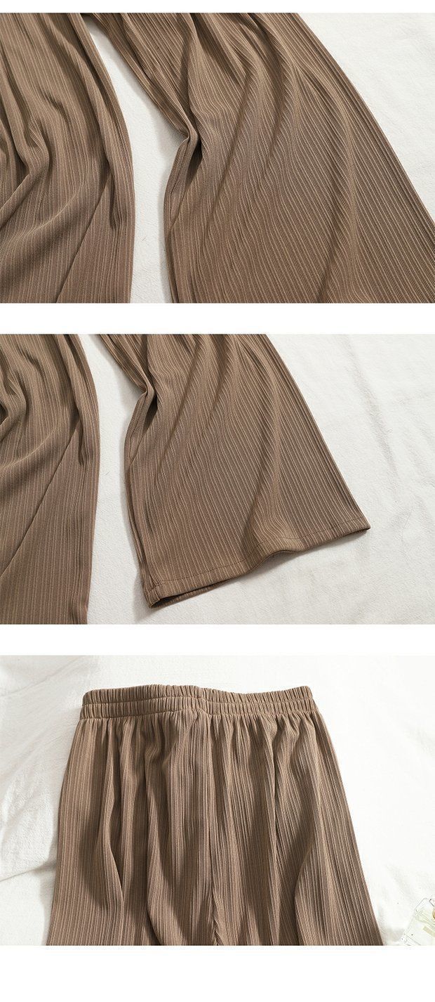 Trend-Ripp-Hose Damen – Weit geschnittene High-Waist Hose mit Gummibund & Kordelzug