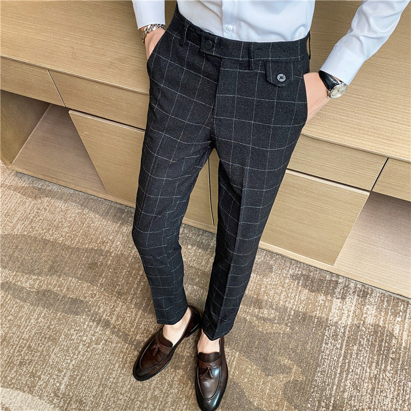 Elegante Herren-Hose – Kariert, Slim Fit & Anzug-geeignet | Modern & Stilvoll
