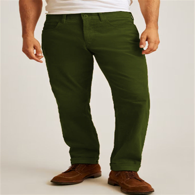 Herren Cordhosen – Gerade geschnittene Cordhose in Uni-Farben, lässig & bequem