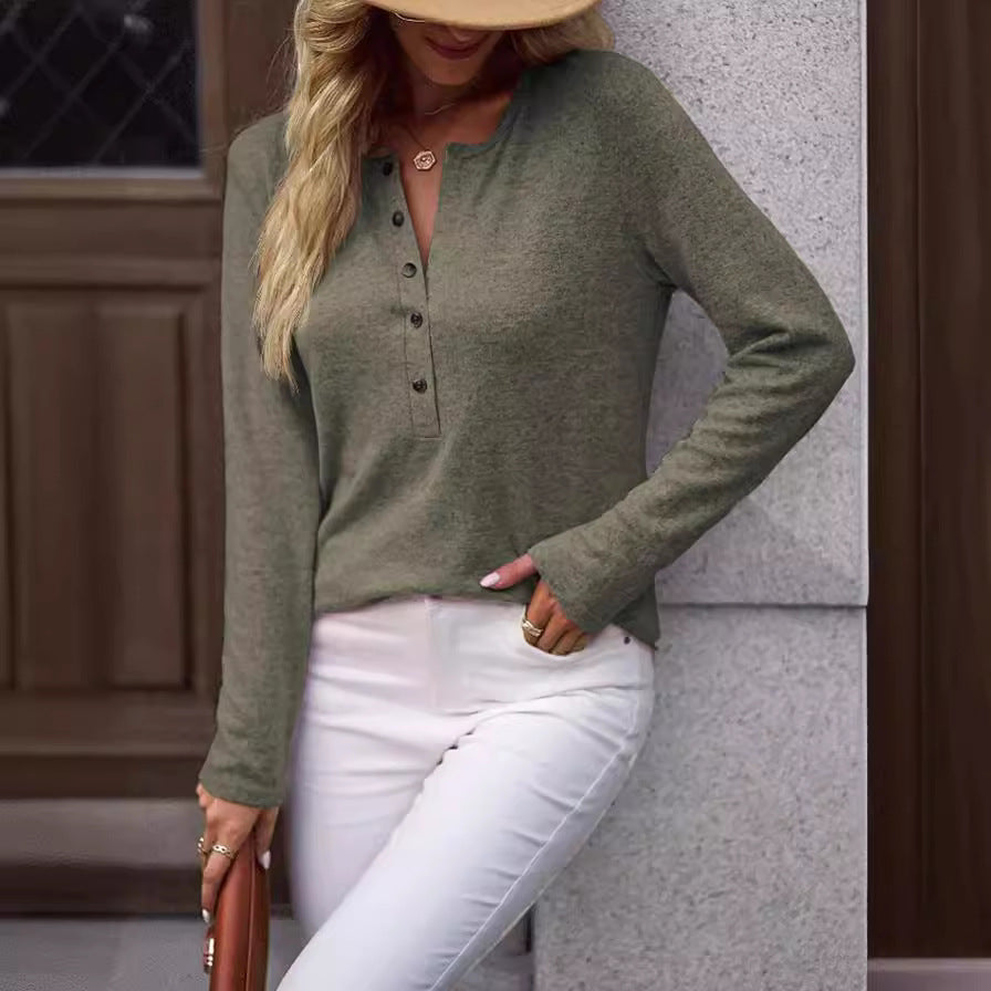 Langarmshirt in Unifarbe