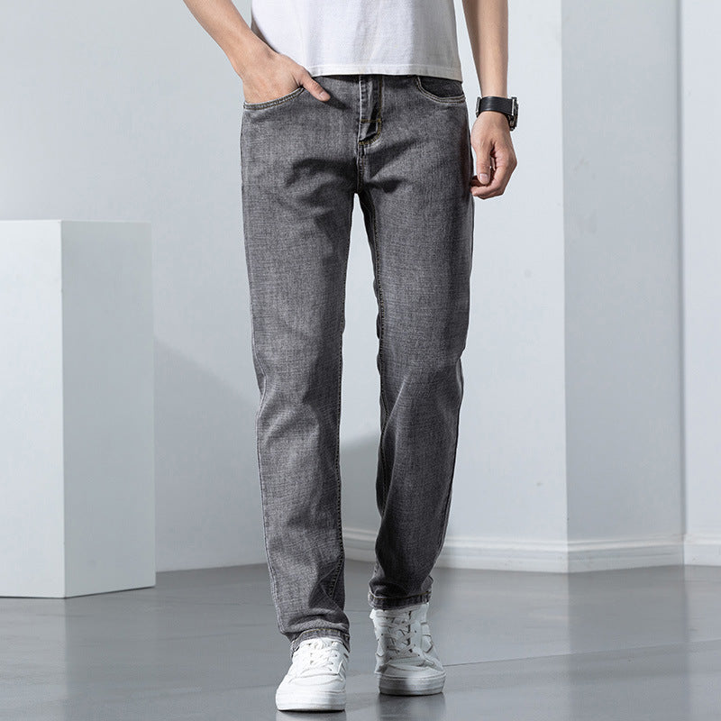 Herren Straight Fit Jeans – Elastisch, Retro-Look, Bequeme Passform
