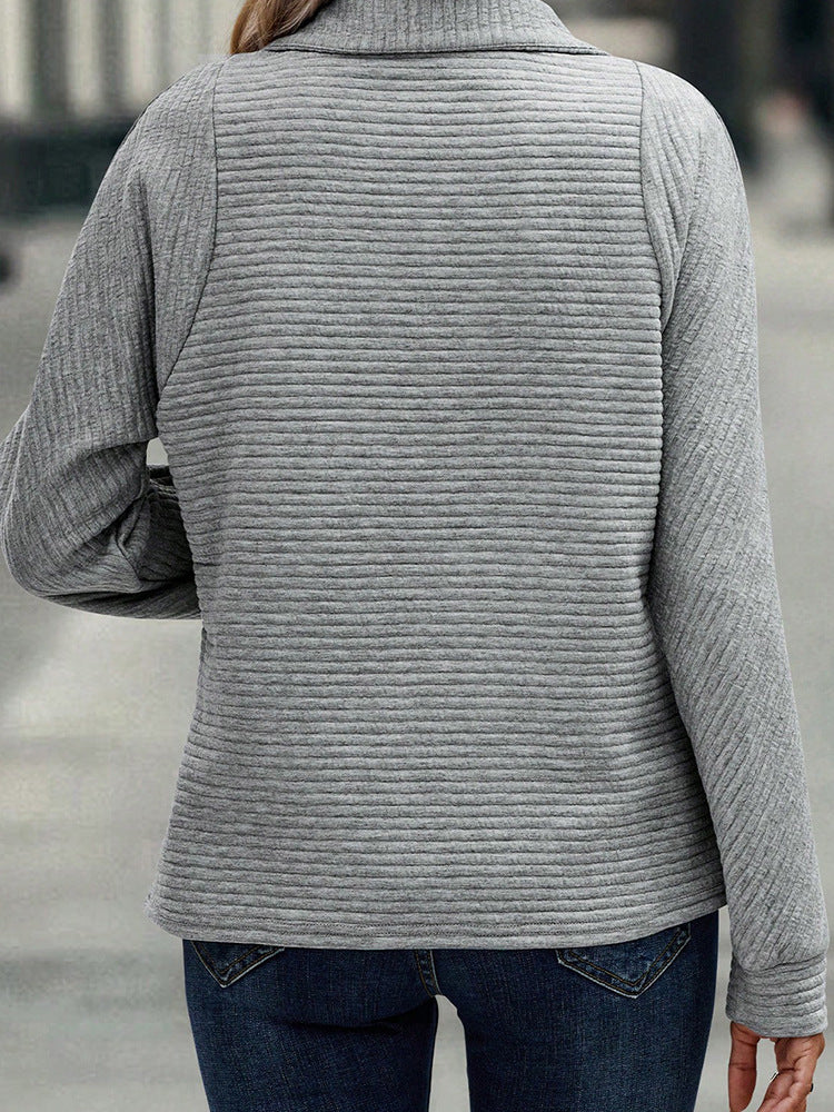 Zipper-Sweatshirt mit Stehkragen