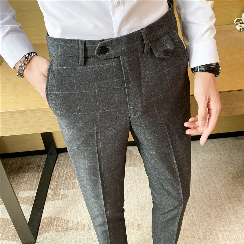 Elegante Herren-Hose – Kariert, Slim Fit & Anzug-geeignet | Modern & Stilvoll