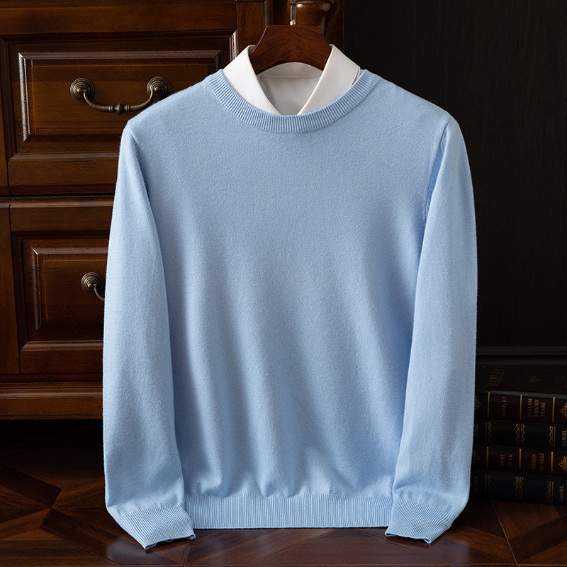 Herren Rundhals-Strickpullover – Business & Casual Longsleeve mit lockerer Passform