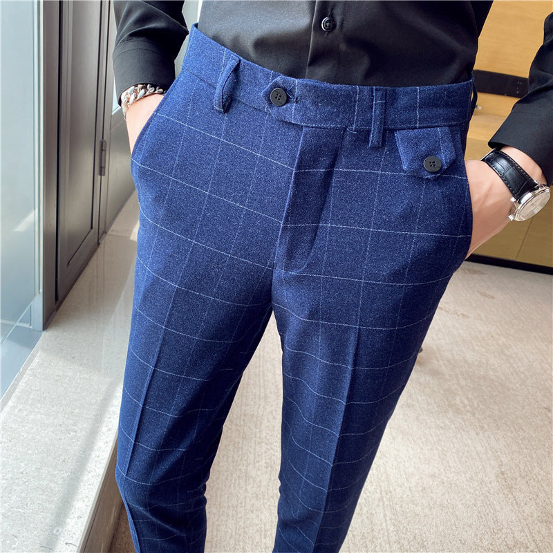 Elegante Herren-Hose – Kariert, Slim Fit & Anzug-geeignet | Modern & Stilvoll