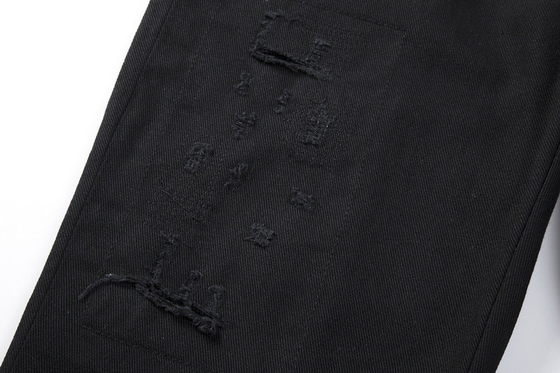 High Street Back-Zip Jeans – Schwarze Skinny-Jeans mit Reißverschluss-Detail