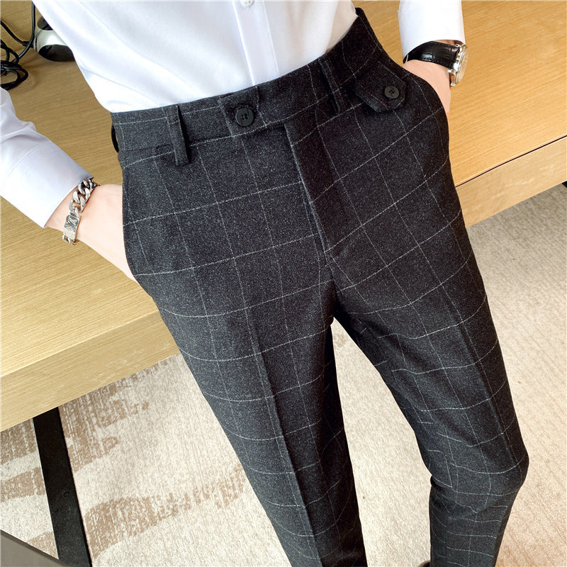 Elegante Herren-Hose – Kariert, Slim Fit & Anzug-geeignet | Modern & Stilvoll