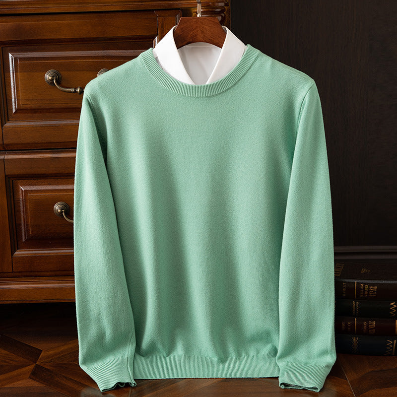 Herren Rundhals-Strickpullover – Business & Casual Longsleeve mit lockerer Passform
