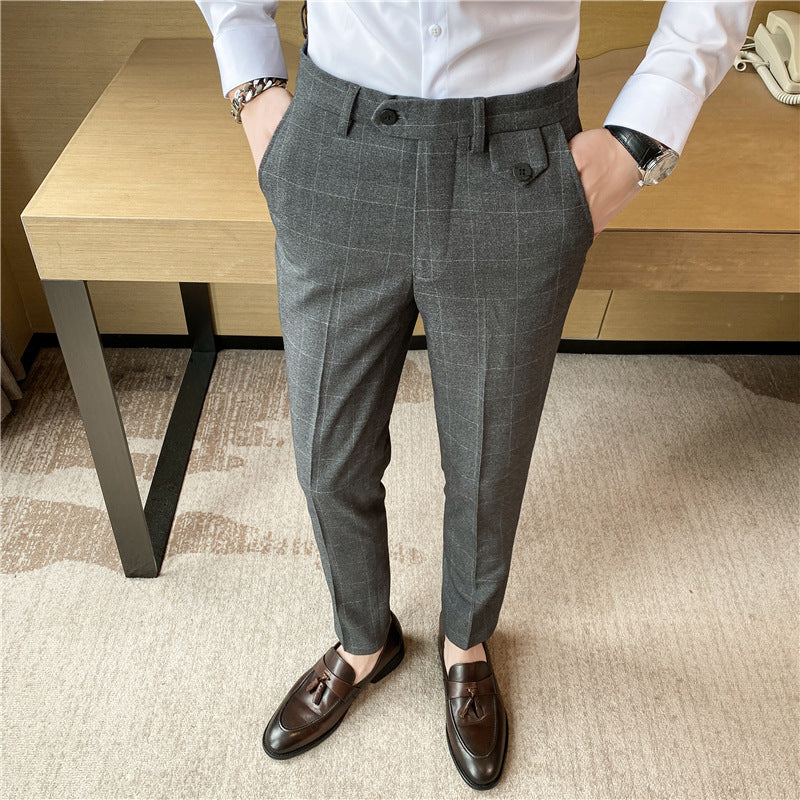 Elegante Herren-Hose – Kariert, Slim Fit & Anzug-geeignet | Modern & Stilvoll