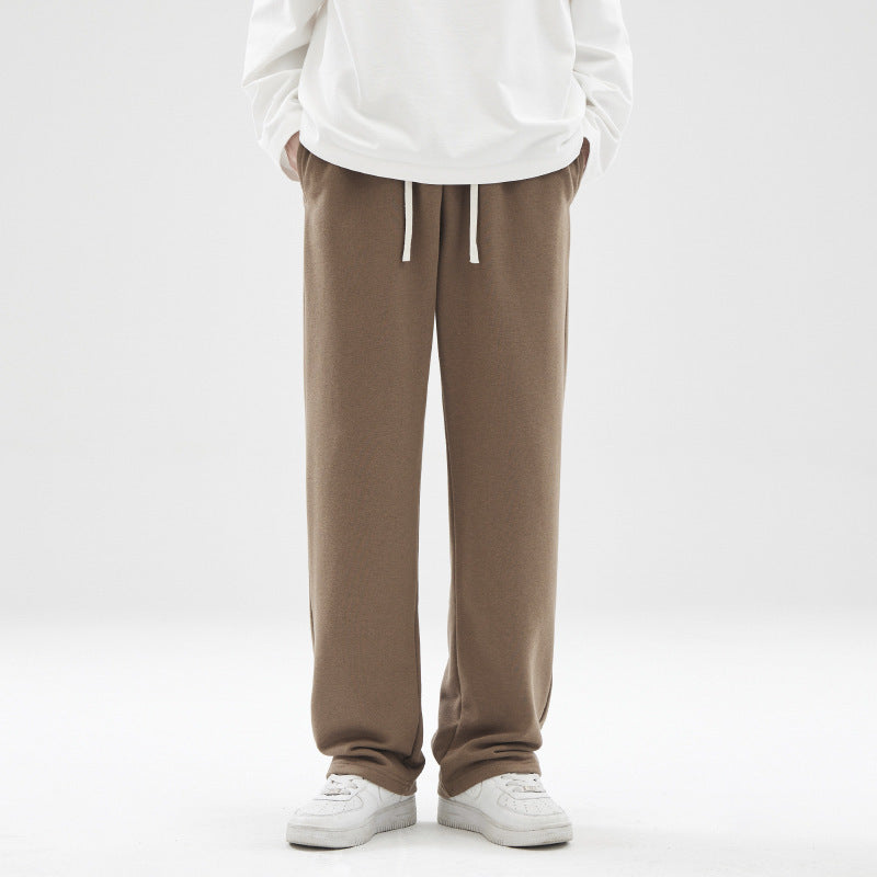 Graue Herren Sweatpants mit Drapierung – Bequeme Jogginghose im Straight-Fit Look, Streetstyle Fitness Hose