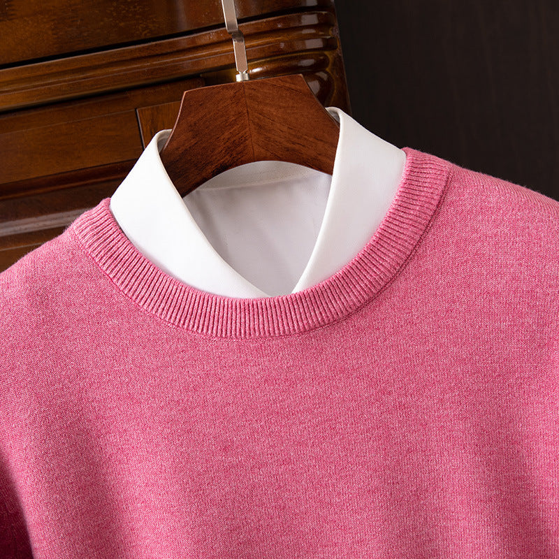 Herren Rundhals-Strickpullover – Business & Casual Longsleeve mit lockerer Passform