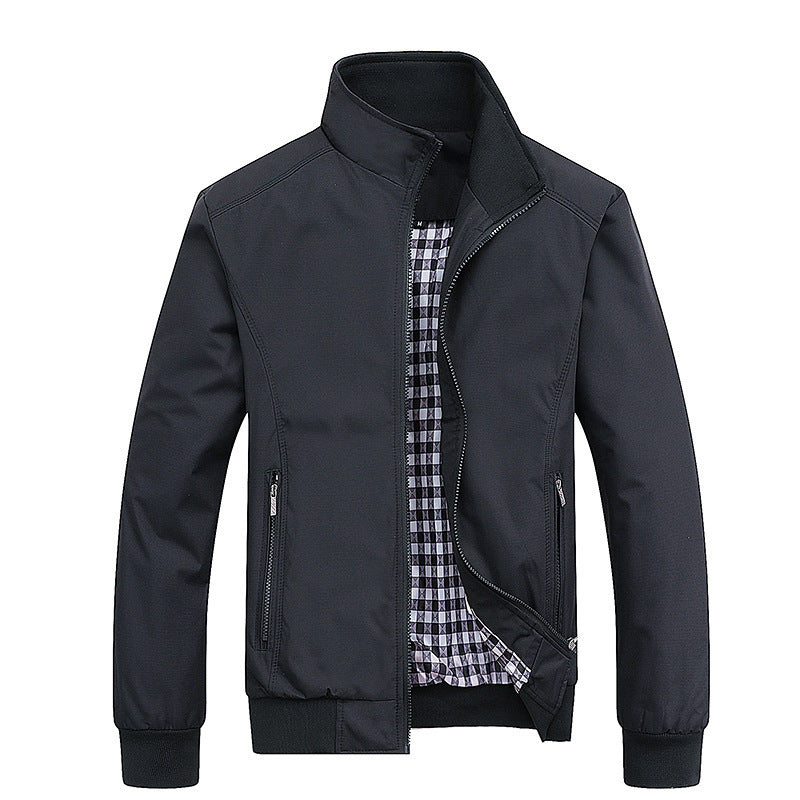 Herrenjacke mit Stehkragen – Slim Fit Übergangsjacke für Frühling & Herbst | Leichte Casual-Jacke