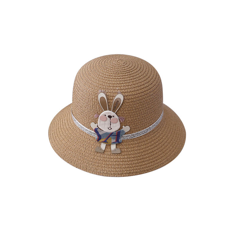 Sommer-Set für Kinder – Strohhut & Tasche mit süßer Hasen-Deko
