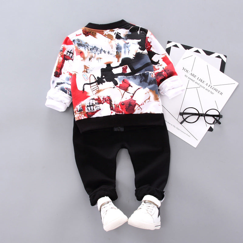 Jungen-Outfit – Hose, Langarmshirt & Jacke (3-teilig)