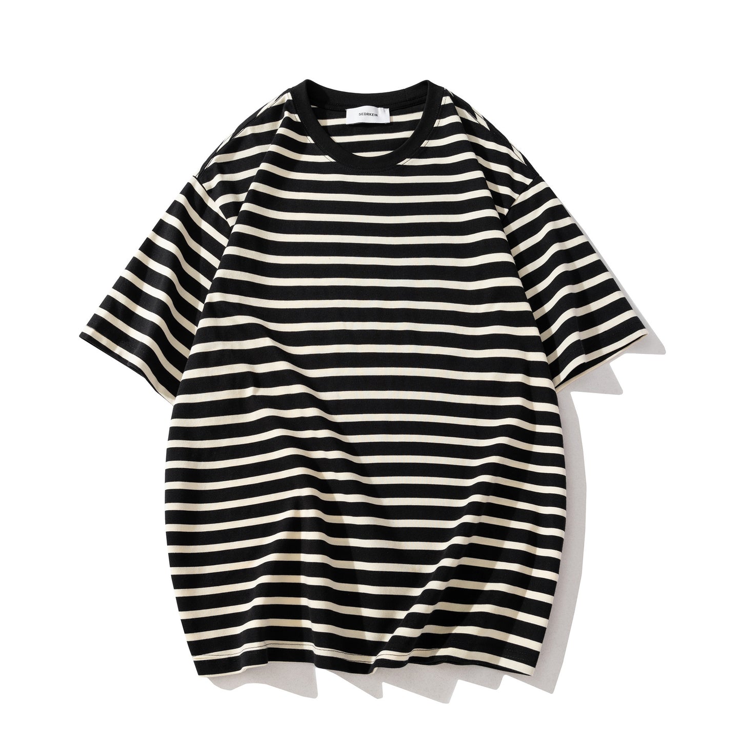 Vintage Streifen T-Shirt für Herren – Lockerer Schnitt, Rundhals, Sommer Basic in Retro-Design