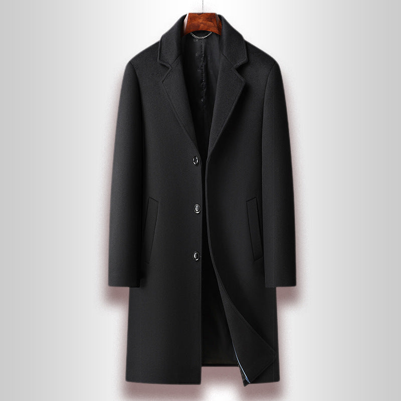 Herren Wollmantel – Business Casual Wintermantel in Langform