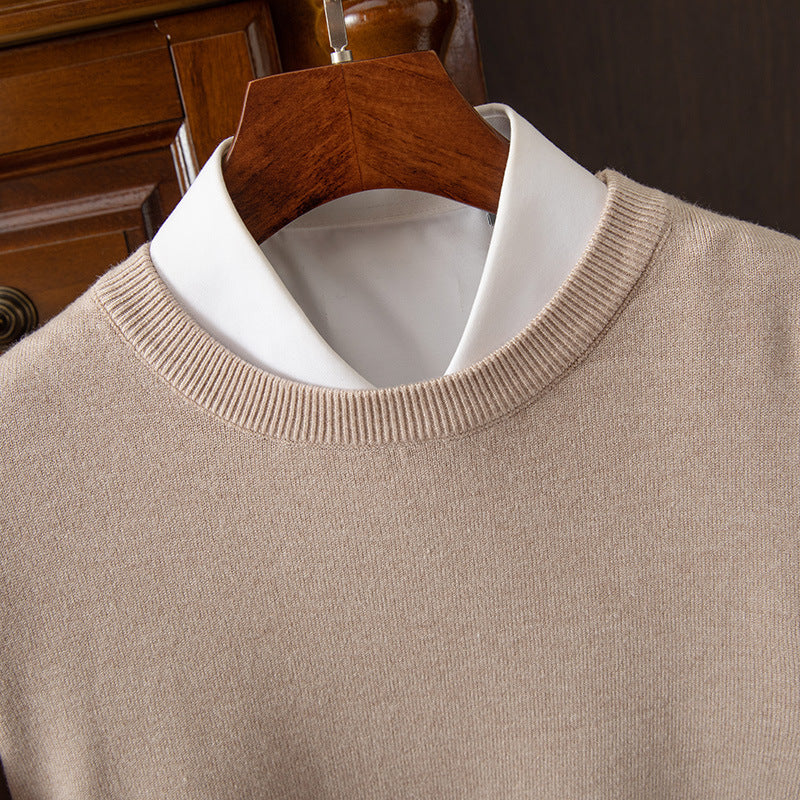 Herren Rundhals-Strickpullover – Business & Casual Longsleeve mit lockerer Passform