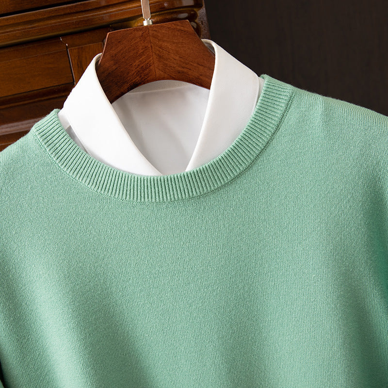 Herren Rundhals-Strickpullover – Business & Casual Longsleeve mit lockerer Passform