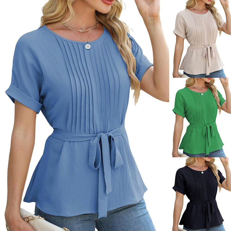 Damen-Shirt mit Rüschen und Falten