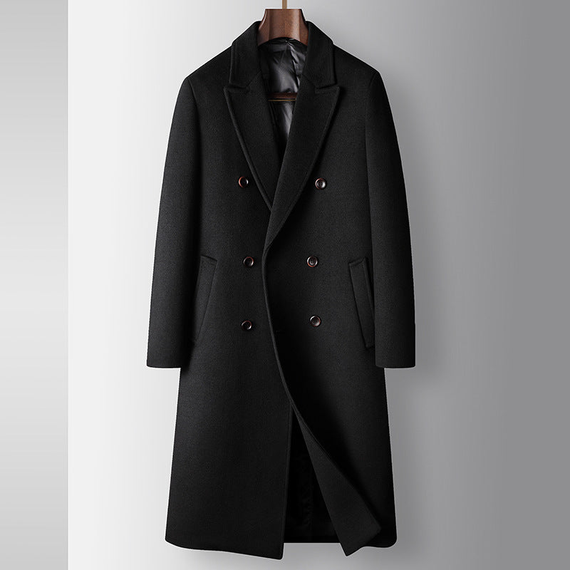 Herren Wollmantel mit weißer Entendaunen-Innenweste – Eleganter Wintermantel für kalte Tage