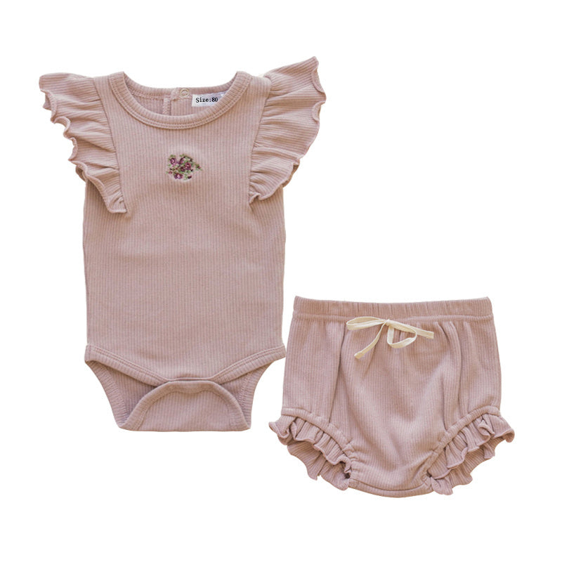 Strick-Set für Babys – Pullover & Hose mit Stickerei