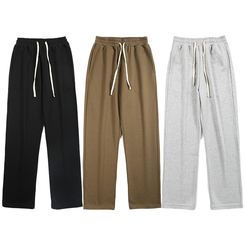 Graue Herren Sweatpants mit Drapierung – Bequeme Jogginghose im Straight-Fit Look, Streetstyle Fitness Hose