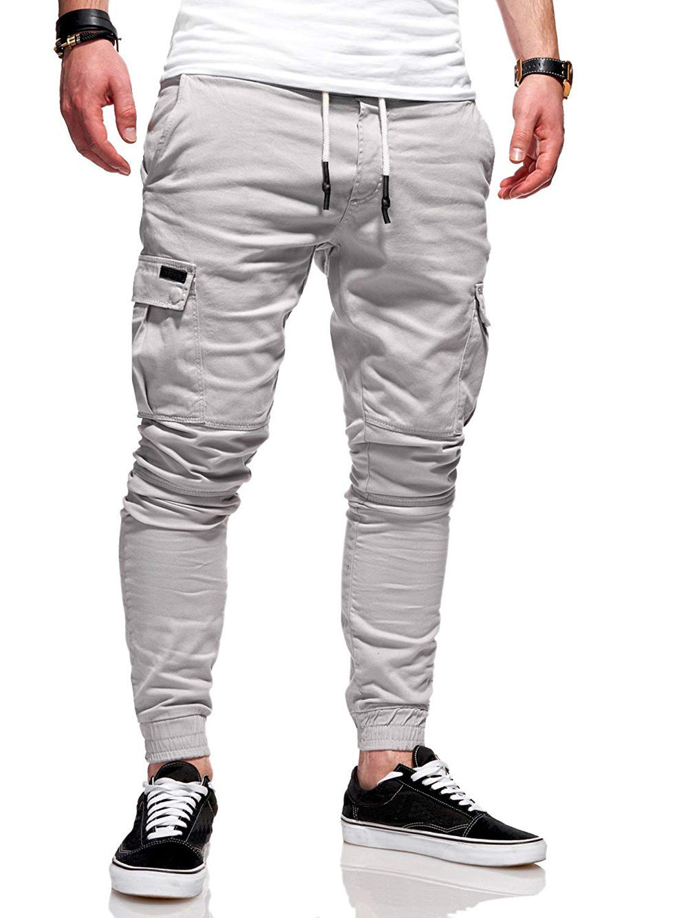 Herren Baggy Cargohose mit Taschen – Lässige Freizeithose mit Gummibund und sportlichem Schnitt
