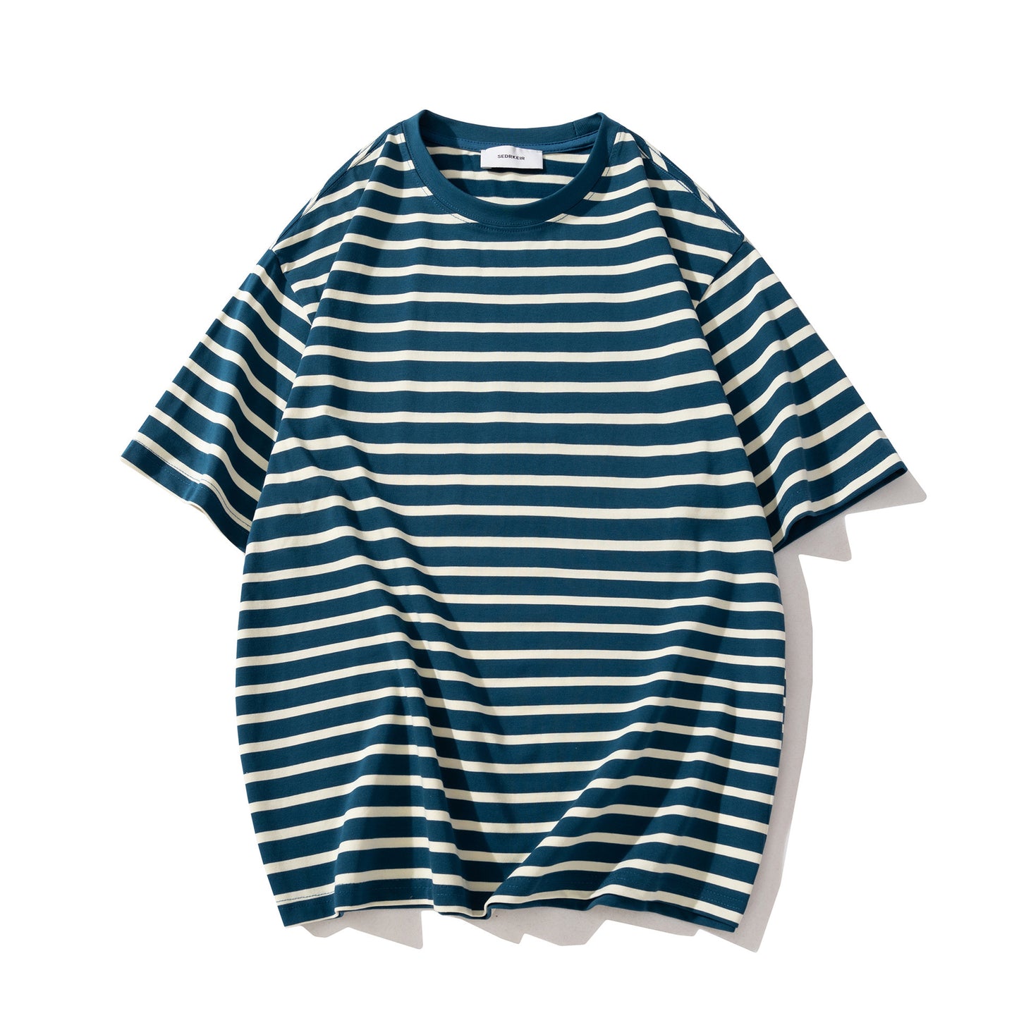 Vintage Streifen T-Shirt für Herren – Lockerer Schnitt, Rundhals, Sommer Basic in Retro-Design