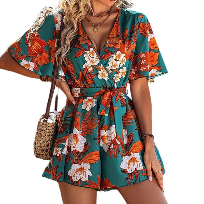 Sommerlicher Jumpsuit mit Rüschenärmeln – Leichter Einteiler für Urlaub & Strand