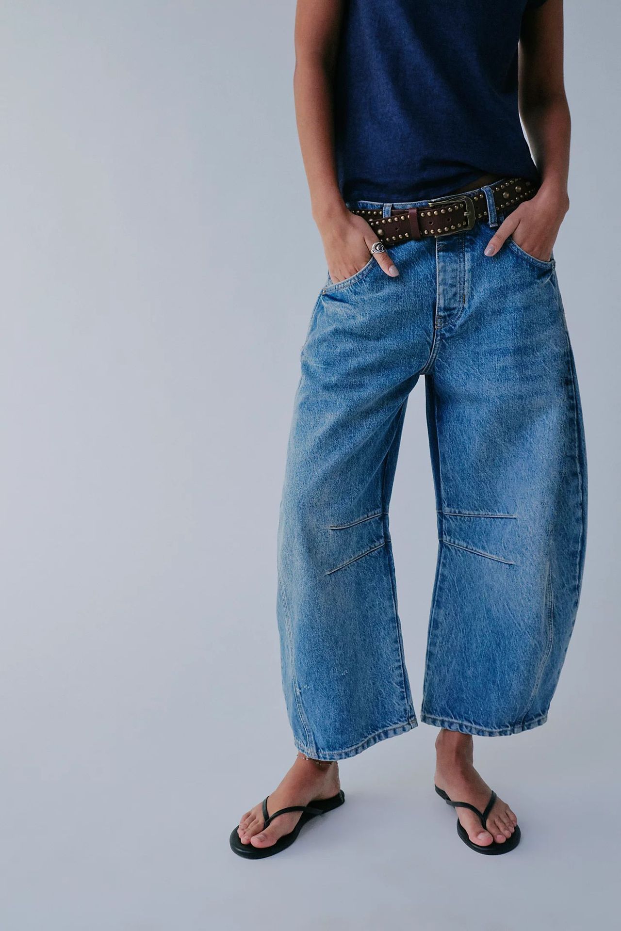 Damen Barrel Jeans – Weites Bein & Mid Waist – Bequem & Trendy im Baggy Fit