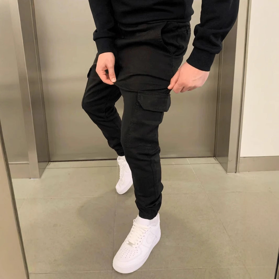 Herren Baggy Cargohose mit Taschen – Lässige Freizeithose mit Gummibund und sportlichem Schnitt
