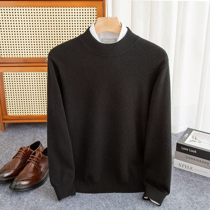 Halbhoher Herren-Strickpullover aus Wollmischung – Warm, elegant & zeitlos