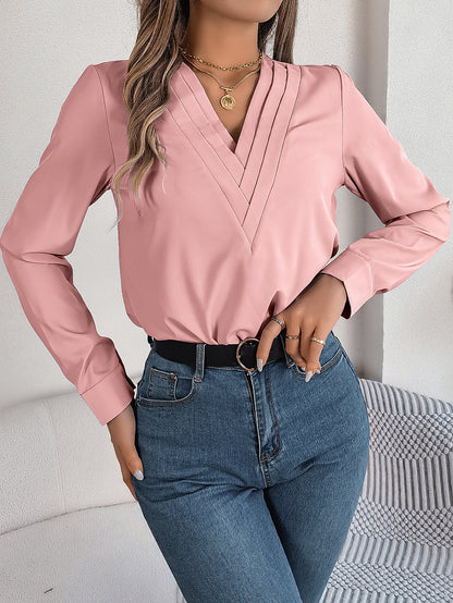 Elegante V-Ausschnitt-Bluse