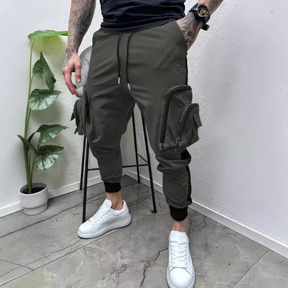Herren Cargo-Hose mit Reißverschluss & Taschen – Tapered Fit – Funktional & Stylisch im Colorblock-Design