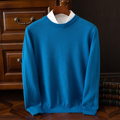 Herren Rundhals-Strickpullover – Business & Casual Longsleeve mit lockerer Passform