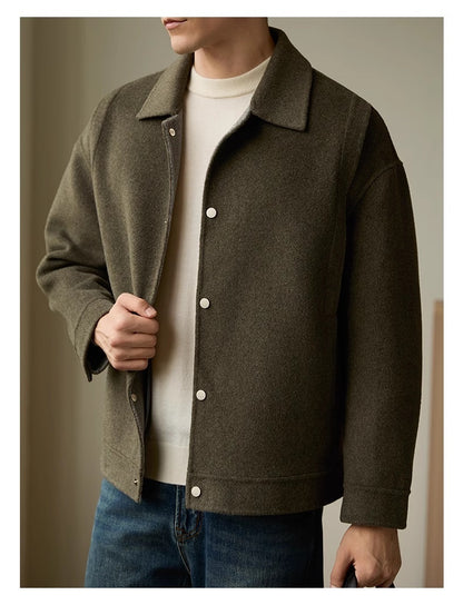 Eleganter Wollmantel mit Revers – Zweilagig & Hochwertig für Herbst & Winter