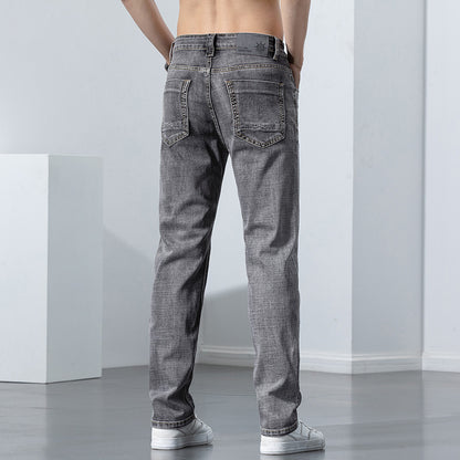 Herren Straight Fit Jeans – Elastisch, Retro-Look, Bequeme Passform