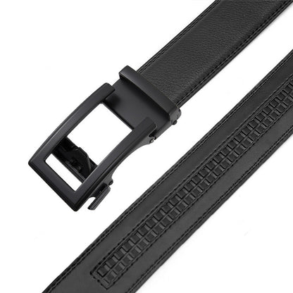 Herren Business-Gürtel aus PU-Leder – Klassischer Automatikverschluss ohne Zähne | Eleganter Anzuggürtel