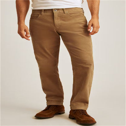 Herren Cordhosen – Gerade geschnittene Cordhose in Uni-Farben, lässig & bequem