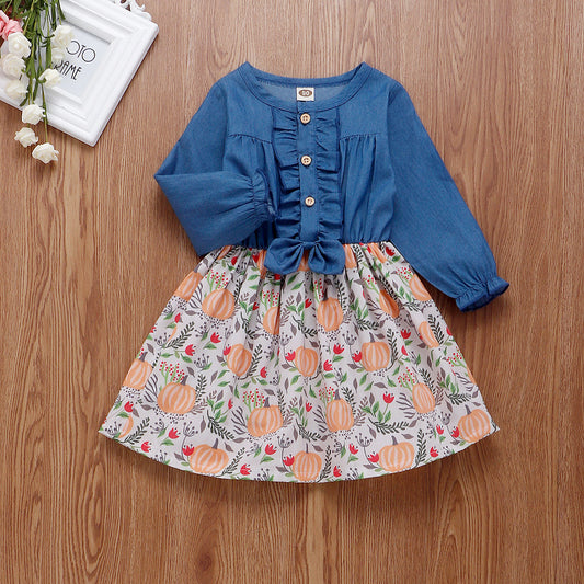 Patchwork-Jeanskleid für Kinder – trendiger Alltagslook mit Retro-Charme