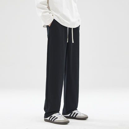 Graue Herren Sweatpants mit Drapierung – Bequeme Jogginghose im Straight-Fit Look, Streetstyle Fitness Hose
