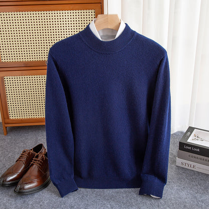 Halbhoher Herren-Strickpullover aus Wollmischung – Warm, elegant & zeitlos
